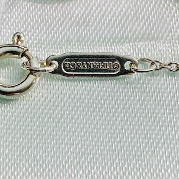 Tiffany Co Sterling Silver Etoile Pink Sapphire Puff Heart Pendant Necklace 16" - Picture 5 of 7